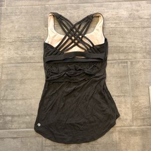 LULULEMON Free to Be Wild Tank Size 4 Olive Stripe